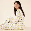 Pijama Delgado de Otoño e Invierno para Mujer, Estilo Dulce Casual, Top de Manga Larga con Cuello Redondo + Pantalones Largos, Conjunto de Ropa para el Hogar Petite