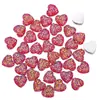Plástico ABS Brilhante (Resina ABS) Gradiente Coração de Pêssego Patch com Glitter Patch para Roupa Artesanal Bolsa de Celular