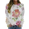 Comércio Exterior Amazon Outono e Inverno 2023 Europa e Estados Unidos Transfronteiriço Natal Roupas Femininas Novo Amazon Suéter de Gola Redonda com Mangas Longas Estampado