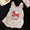 Pijamas para Niñas Traje de Verano Fino 2025 Nuevo Lindo Ropa para el Hogar Pijama Chaleco Algodón Nube Aire Acondicionado