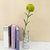Flor Artificial Tallo Único Caucho Suave Clavel Verde Sala de Estar Casa de Huéspedes Arreglo Floral Artístico Adorno Decorativo Flor Artificial Estilo Simple Flor Artificial