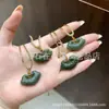 Colgante de Buda de Jade Hetian Natural, Colgante de Candado de Paz de Jaspe de Jade Hetian de Xinjiang, Cadena para Clavícula de Jade Hetian