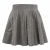 Mini Falda plisada de cintura alta en línea A para mujer Amazon Otoño Invierno Vestido de Dobladillo Ancho Estilo Académico Falda Adelgazante