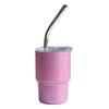 2-7oz Mini Car Cup 304 aço inoxidável bonito pequeno fresco pequeno copo de vinho portátil dupla camada de palha