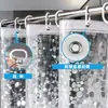 Cortina de Ducha con Patrón de Guijarros, Cortina Gruesa Impermeable para Partición de Baño, Peva Translúcido Mate Separación Seco-Húmedo, Estilo Lujo Ligero