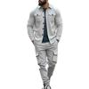 Conjunto Jaqueta de Lapela Outdoor Workwear Masculino Peso Pesado Estilo Americano Transfronteiriço Forrado com Lã Calças Workwear Quentes Soltas