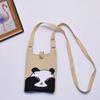 2024 Bolsa de Mão Mini de Tricô Guofeng Panda Bolsa de Celular Fashion Guofeng Bolsa de Ombro Bolsa Casual Versátil