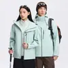 Chaqueta Desmontable a Prueba de Viento e Impermeable Luotuo Salt Mist Green Tres en Uno para Hombres y Mujeres Ropa para Exteriores Senderismo Camping Montañismo