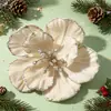 Cabeça de flor de magnólia personalizada pelo fabricante, veludo, decorações de sala e loja para feriados, adereços de fotos, enfeites, cabeça de flor de magnólia