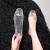 2025 Nuevo Verano Ropa de Exterior Punta Cuadrada Boca Baja Huecos Zapatos Planos de Moda y Versátiles Sandalias de Moda de Cristal Transparente