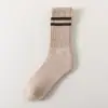Calcetines de lana súper gruesos para niños, otoño e invierno, calcetines de longitud media, calcetines de algodón gruesos y cálidos, medias de toalla de tubo largo a rayas con forro polar, invierno