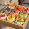 Caixa de Sobremesa de Nove Divisões para Piquenique de Acampamento Caixa de Embalagem para Frutas Caixa de Embalagem de Papel para Cupcake Mousse Nove Divisões