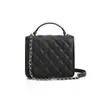 Bolsa Feminina 2026 Novo Modelo Couro Genuíno Bolsa Matelassê Estilo Chanel Bolsa Quadrada com Alça de Corrente Bolsa de Ombro Transversal Tendência
