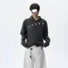 Moletom com Capuz Estilo Hip-Hop Leve Americano Listras Estreladas para Homens e Mulheres Outono Tendência Marca Design Bordado Solto Pulôver Roupa Externa