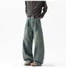 Outono de 2026 Novo Tendência Patchwork Desconstruído Jeans Afunilado Emagrecedor Masculino Americano Solto High Street Jeans Desgastado