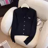 Cárdigan de Punto para Mujer Estilo Nuevo Otoño Temprano Primavera y Otoño Abrigo Suéter Tejido de Punto Trenzado Cuello Bordado Agente Mayorista