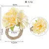 Argola de guardanapo de dália artificial, fivela de guardanapo de flor de tecido, argola de guardanapo para decoração de mesa de banquete de casamento, suprimento transfronteiriço