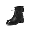 Botas Martin de Suela Gruesa Nuevas Invierno 2026 Zapatos de Mujer Botas de Algodón que Aumentan la Altura Estilo Británico Versátil Cremallera Trasera Antideslizantes Botas Cortas con Felpa