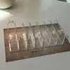 Caja de Almacenamiento Transparente de Acrílico para Sombras de Ojos y Medicamentos Soporte de Exhibición para Compactos de Polvo Tarjeta de Negocio para Esmalte de Uñas Titular de 7 Compartimentos