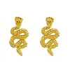 Nuevos Pendientes Cruzados Europeos y Americanos de Acero Inoxidable Incrustados con Circonita en Forma de Serpiente, Nuevos Pendientes de Diseño de Nicho Trendy Callejero Retro Americano