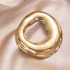 Broche Europeo y Americano Minimalista con Forma de Girasol Dorado Forma de Gota de Agua, Broche Minimalista de Acero Inoxidable Forma de Rosquilla con Sentido de Diseño