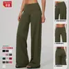Pantalones Largos Cepillados Transfronterizos con Cintura Plegable, Pantalones Holgados de Pierna Ancha Adelgazantes para Deportes de Carrera al Aire Libre, Pantalones de Pierna Ancha para Mujer 5529