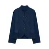 Ins estilo europeo y americano transfronterizo 2026 nueva moda elegante para mujer al por mayor para ir al trabajo cuello redondo blazer resistente con botones