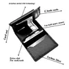 Portatarjetas de Aluminio con Acabado Cepillado Antirrobo Transfronterizo Caja para Tarjetas de Crédito Rfid Antimanética Portatarjetas de Almacenamiento Multifuncional Cartera de Fibra de Carbono