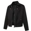 26339 High Street Estilo Americano Otoño/Invierno Motociclista Punk Avión Hebilla Cuello Solapa Diseño Chaqueta Abrigo Casual Holgado Corto para Hombre