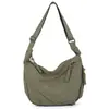 Correa de hombro ancha ajustable, bolso cruzado de media luna con sensación relajada de otoño e invierno para mujer, multibolsillos, gran capacidad, ligero, bolso versátil para viajes