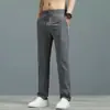 ¡Guau! Pantalones Rectos de Stock Hechos a Medida al por Mayor, Estilo Coreano de Verano, Talla Grande, Pantalones Casuales de Seda de Hielo de Moda Tendencia para Hombres