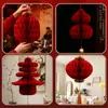 Itens de Decoração de Ano Novo 2026 Lanternas de Abóbora em Favo de Mel Estilo Chinês com o Caractere "Primavera" para o Ano do Cavalo, Decorações de Festival da Primavera para Sala de Estar e Enfeites Pendurados