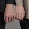 Acompanho Você Anel de Casal Masculino e Feminino Nicho Moda Coreana Simples Oco Linhas Paralelas Casal Abertura Anel
