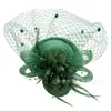 Tocados de Novia Europeos y Americanos Más Vendidos de Amazon, Sombrero de Copa de Malla Retro, Accesorios para el Cabello con Plumas, Tocado de Sombrero del Club de Jinetes