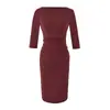 Vestido Rachel Acinturado de Manga Média, Bodycon Elástico Franzido de Um Ombro, Estilo Desejo Puro, Outono, Slim Fit, Vestido de Comprimento Médio Estilo Hot Girl para Mulheres