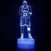NBA Jordan James jugador de baloncesto serie 3D luz nocturna LED creativa colorida control remoto táctil lámpara de mesa pequeña