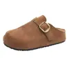 Pantuflas cerradas de suela gruesa para mujer, nuevo estilo vintage otoño 2026, con aumento interno de altura, sin cordones, adecuadas para usar en exteriores, medias pantuflas Birkenstock