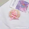 Sombrero de paja tejido con lazo de encaje decoración de muñeca mini sombrero pasador para el pelo accesorios y materiales para la cabeza de muñeca