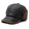 Sombrero de Algodón con Protección para las Orejas para Hombres de Mediana Edad y Mayores, Otoño e Invierno, Forro Polar, Engrosado, Cálido, Cortavientos, Resistente al Frío, Gorra de Pico de Pato, Sombrero del Noreste