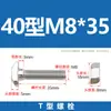 Tornillos Tipo T de Acero Inoxidable 304, Pernos Ranura T, Pernos Tipo T de Acero Inoxidable Roscados M5M6M8M10
