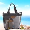 Bolsa de playa portátil de malla con cremallera y diseño explosivo, ideal para natación, cosméticos, viajes y aseo.