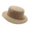 Nuevo Estilo Coreano Otoño/Invierno Sombrero Perezoso de Otoño/Invierno Regalo Sombrero para Mujer de Copa Plana Ala Ancha Cálido Sombrero Casual Versátil Que Adelgaza la Cara Sombrero de Pescador