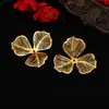 Base de leque redonda peças de flor DIY estilo antigo superfície de leque de seda decoração grampos de cabelo borboletas de metal materiais artesanais acessórios