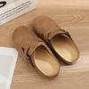 Zapatos de mujer Boken totalmente de cuero, zapatillas de plataforma de altura oculta con interior de piel de vaca, zapatos Boken planos de pesca, zapatillas de media caña con punta cerrada