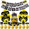 Decoración Fiesta de Superhéroes Bandera Cumpleaños Batman Tarjeta Pastel Set Globos Suministros Fiesta Bebé
