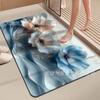 Lujo Ligero Flor Tridimensional Puerta de Baño Absorbente Antideslizante Alfombra para Pies de Secado Rápido Alfombra Resistente al Desgaste y a la Suciedad para Puerta de Baño