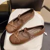 Zapatos Planos de Punta Cerrada con Lazo para Mujer 2025 Nueva Moda Elegantes Versátiles Suaves de Suela Blanda Mary Janes Planos para Mujer