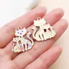 20 Estilos Mixtos de Lindos Colgantes de Gato de Dibujos Animados de Aleación con Impresión de Goteo de Aceite para Pulseras, Llaveros y Accesorios de Joyería DIY
