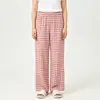 Novas calças de pijama térmicas femininas de outono, tecido escovado dupla face, adequadas para usar ao ar livre, estampa de desenho animado, calças de casa, calças compridas casuais
