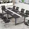 Escritorio de oficina moderno simple, mesa larga, combinación de mesa y sillas para sala de conferencias, mesa larga, mesa de discusión, mesa de reuniones
